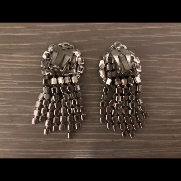 Vintage Rhinestone Earrings - Picture 2 of 2